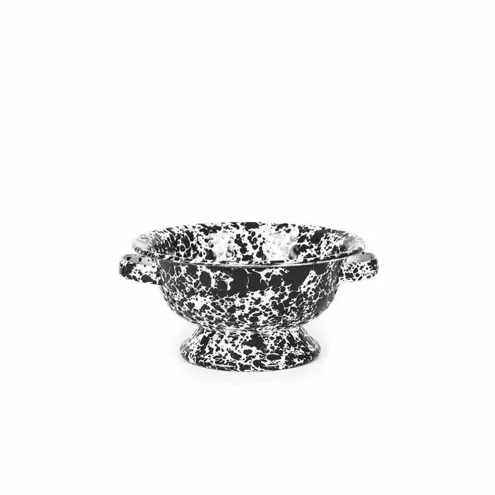 Crow Canyon Small Enamel Berry Colander, Color: Black Splatter