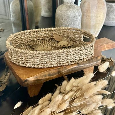 Oval Seagrass Medium Tray Basket