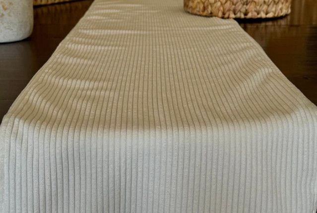 White Corduroy Table Runner