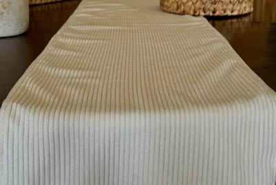 White Corduroy Table Runner