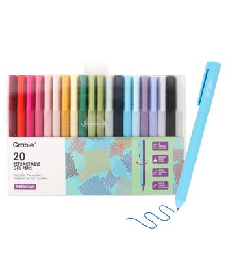 Grabie Retractable Gel Pen Set of 20