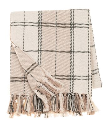Green Plaid Woven Throw - CB198954