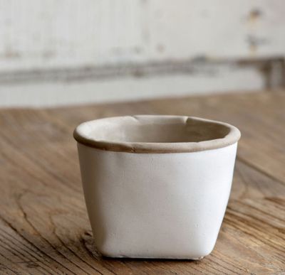 Orchard White Cement Planter Small