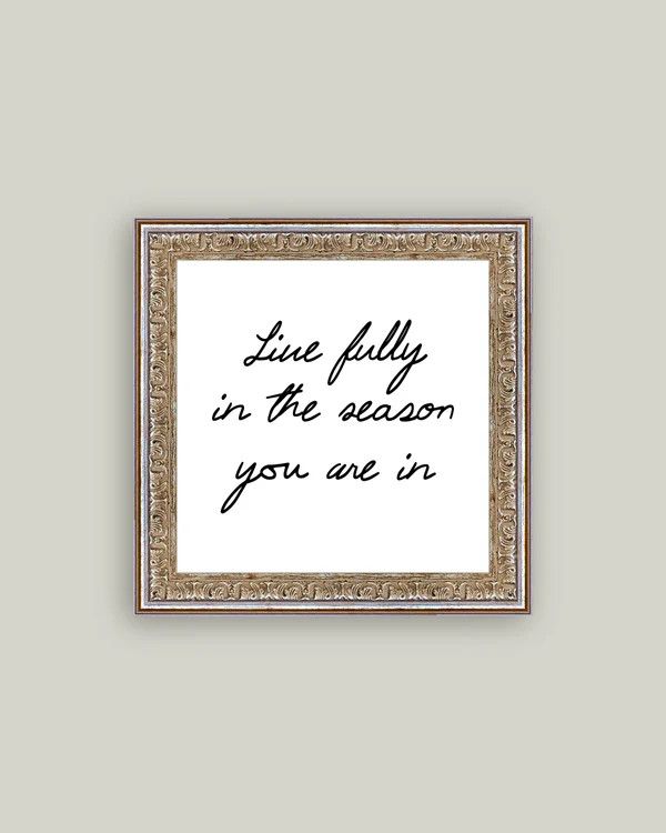 Live Fully Quote Words Vintage Framed Wall Art 9"x9"