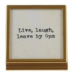 Metal &amp; Glass Frame w/Ease Live, Laugh