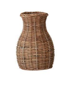 Hand Woven Rattan Vase w/Glass Insert Style