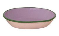 Enameled Dish Green Rim