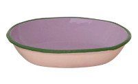 Enameled Dish Green Rim