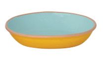 Enameled Dish Peach Rim