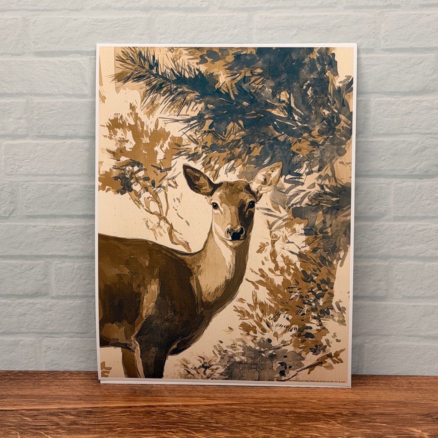 You Be Are Watercolor Print Wall Art Woodland Deer