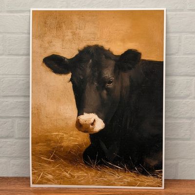 You Be Are Oil Print Wall Art Collection Angus Cow