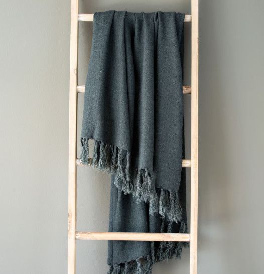 Washed Linen Throw, Indigo