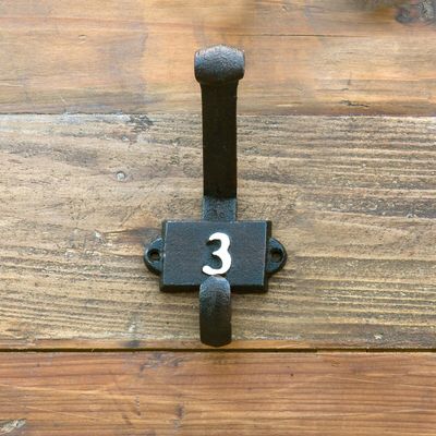 Numbered Wall Hook 3