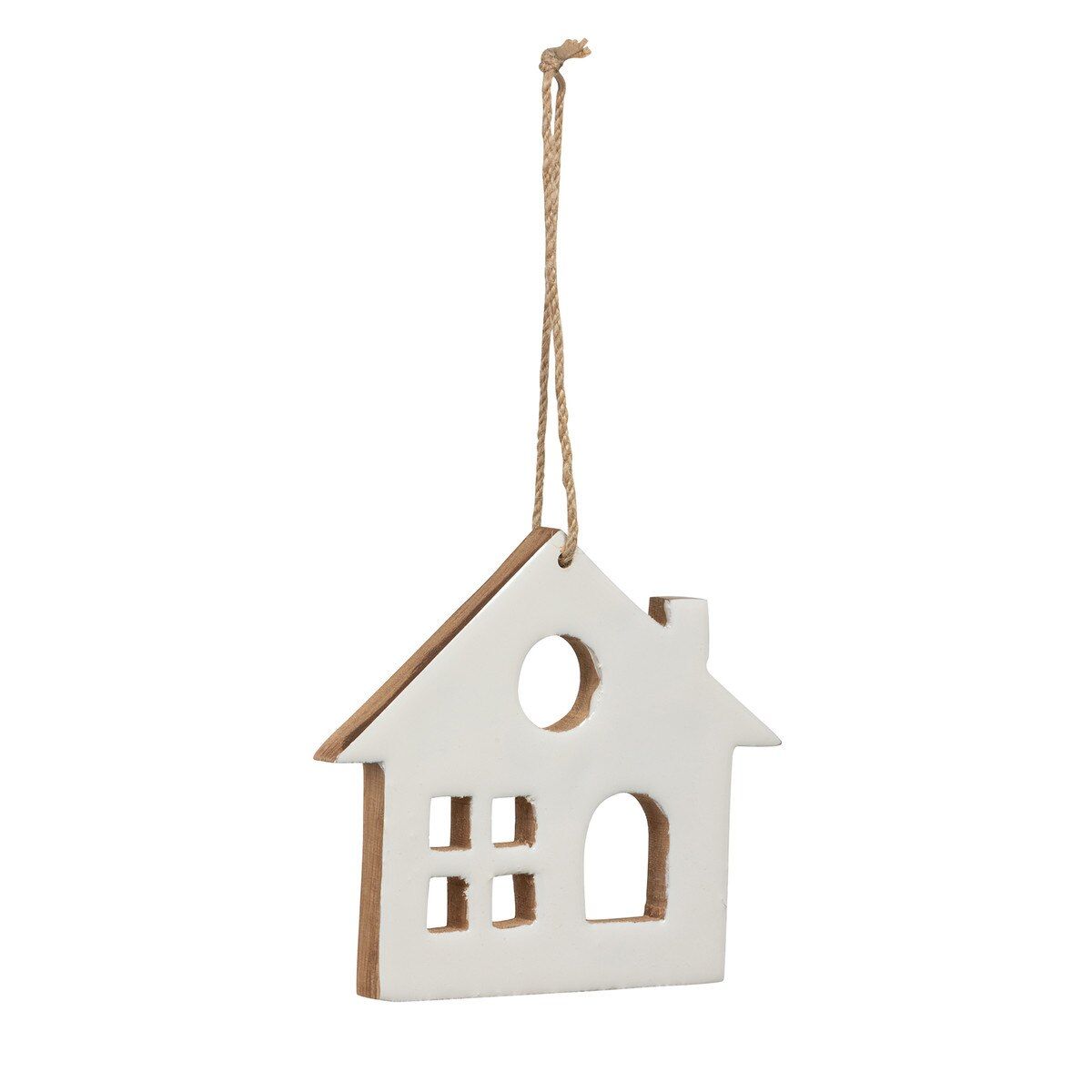 Wood Enamel Cottage Ornament