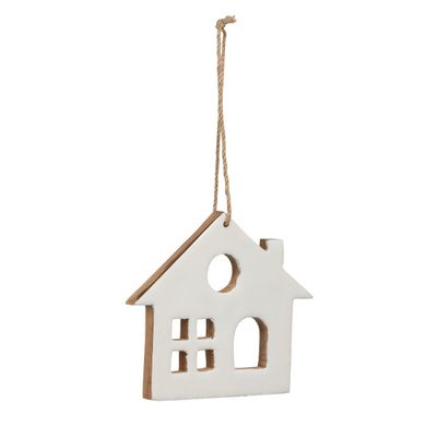 Wood Enamel Cottage Ornament