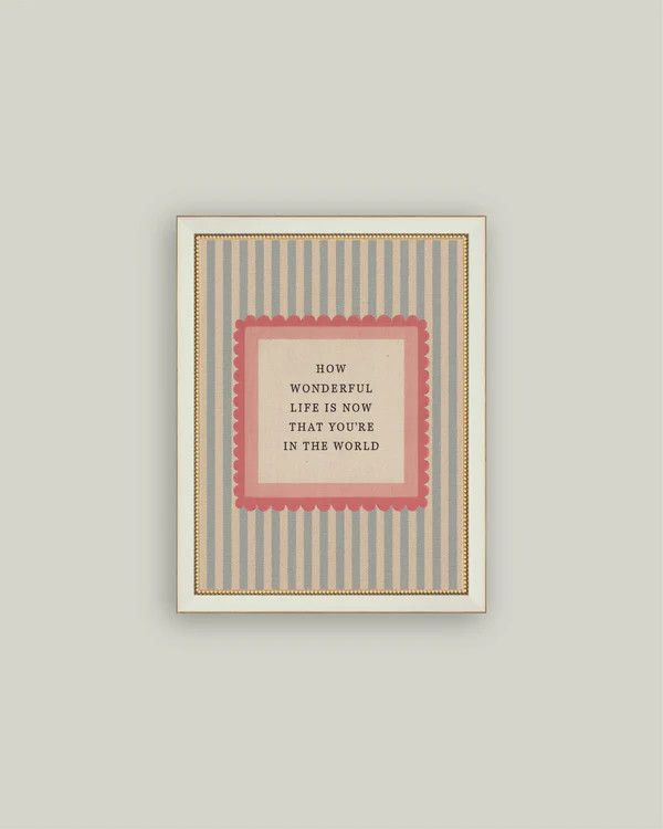 How Wonderful Life Is | Vintage Framed Antique Style Sign