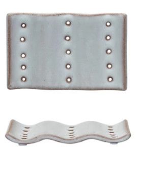 Stoneware Soap Dish, Cream w/Holes
