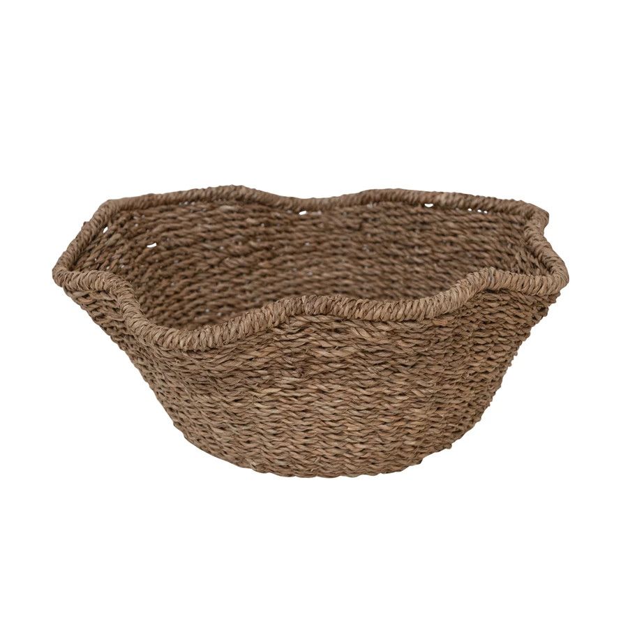 Woven Bankuan &amp; Rattan Ruffled Bowl