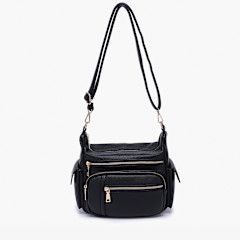 Nicole Vegan Crossbody Bag, Color: Black