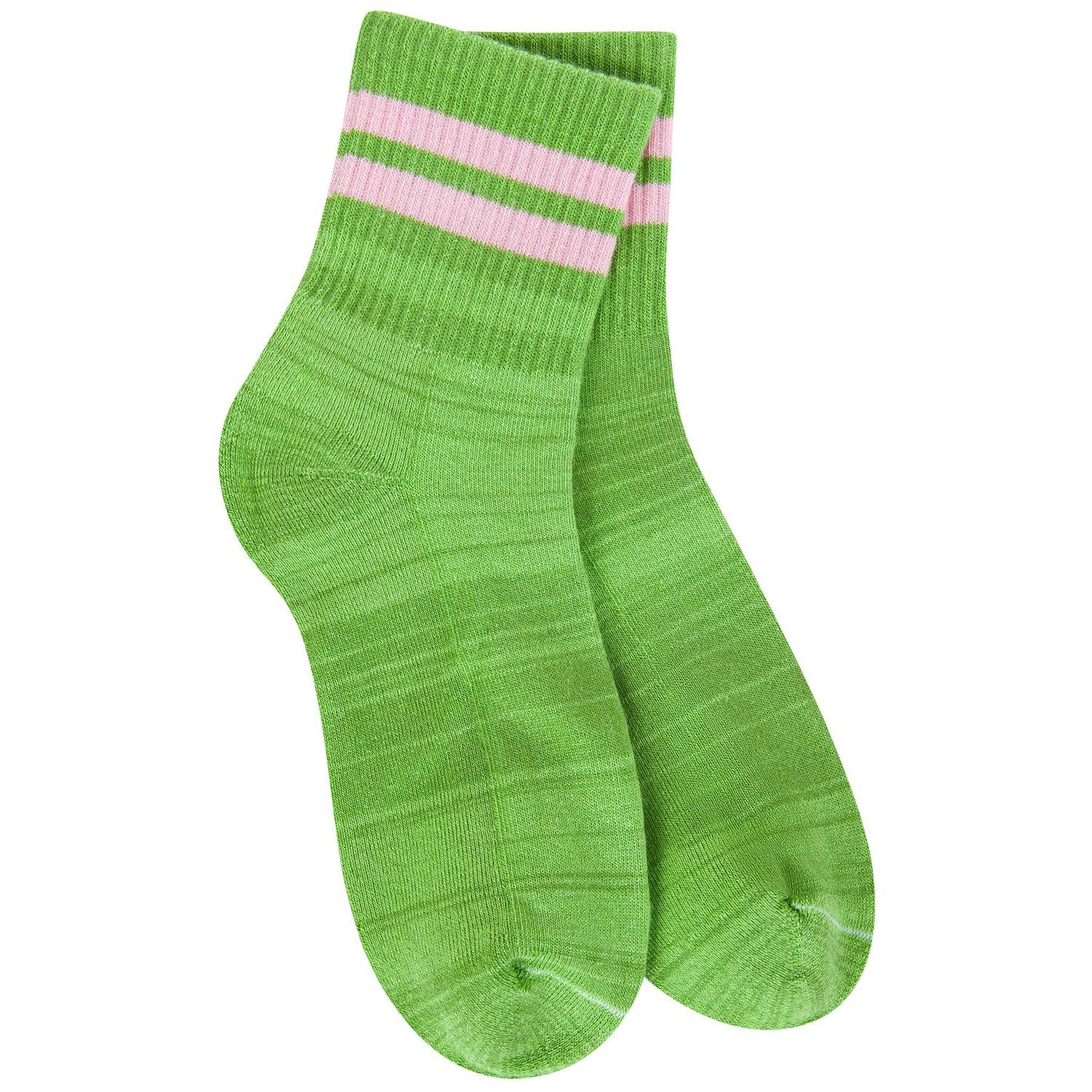 Mini Crew Rugby Sport Socks, Style: Jade/Rose