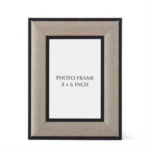 Black Wood &amp; Linen Photo Frame 5x7