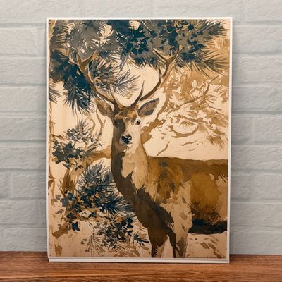 You Be Are Watercolor Print Wall Art Woodland Stag