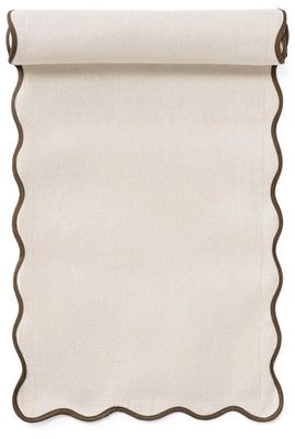 Tab Runner Cotton Scallop Flange Cream