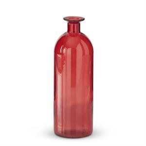 Red Glass Bottle 10” #6