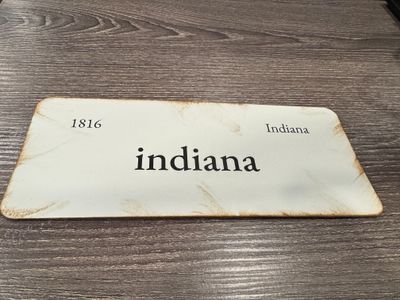Handmade Vintage Inspired Indiana Flashcard