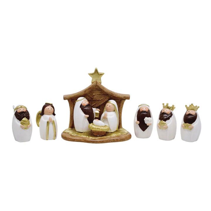 Nativity Neutral w/Gold Set of 6