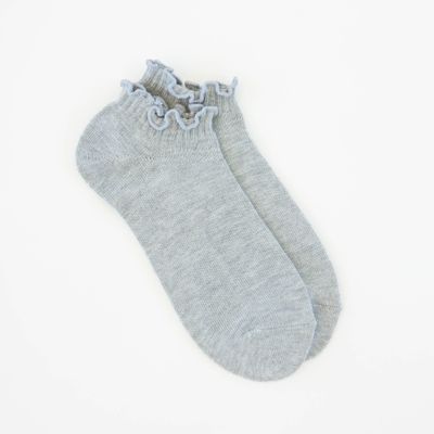 Low Ruffle Socks Light Heather Grey