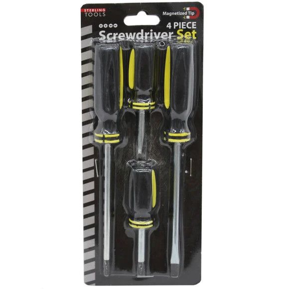 4 Pack Philips and Slotted Screwdriver Set