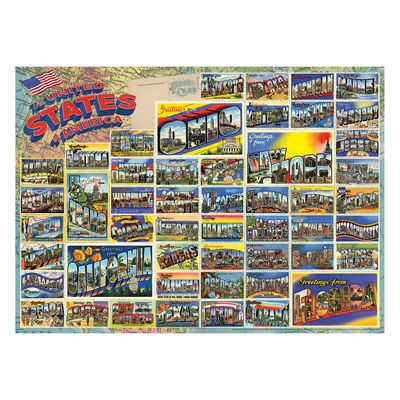 Vintage American Postcards Puzzle 1000 pc