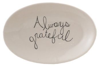 Stoneware Gratitude Plate, Style: Always Grateful