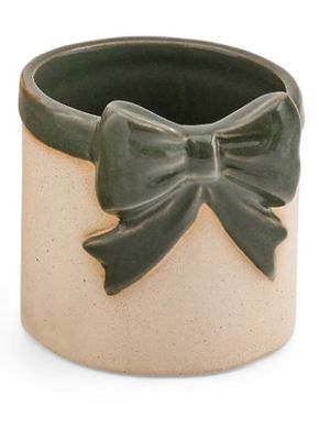 Planter Bow Ceramic Beige/Green