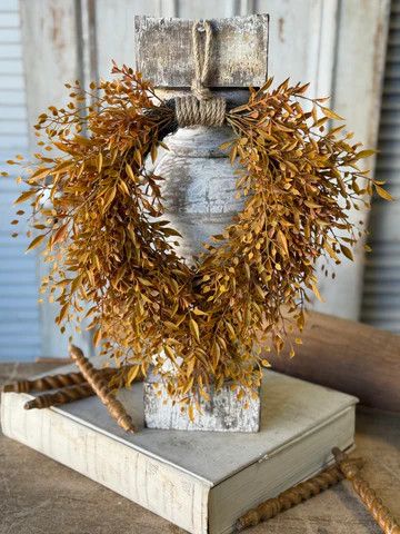 Barley Twist Sage Hanging Wreath 15”