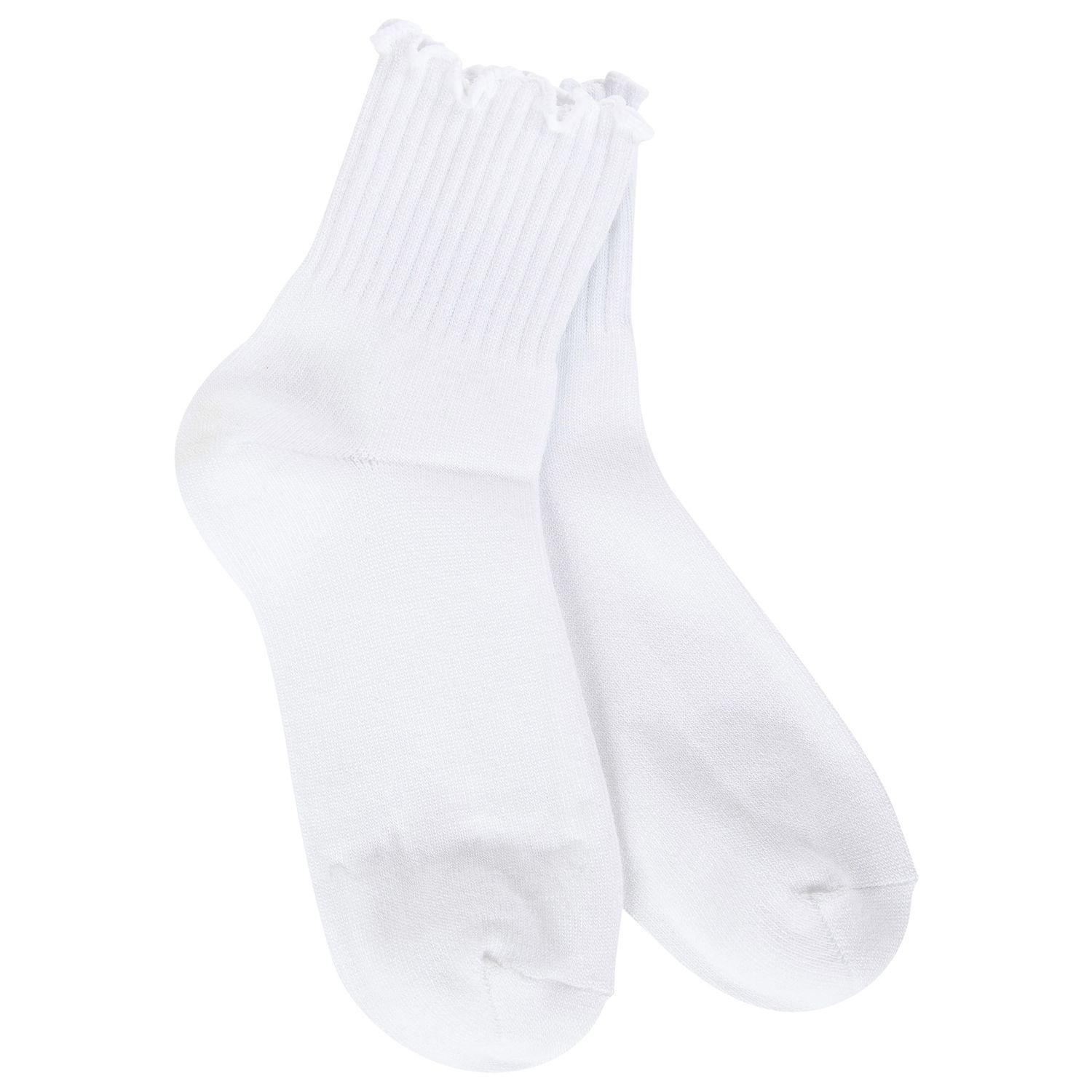 Quarter Ruffle Socks, Color: White