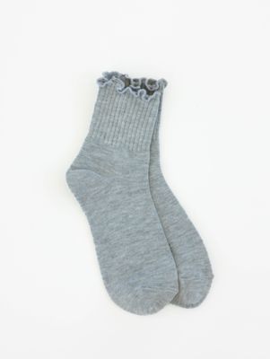 Quarter Ruffle Socks Light Heather Grey