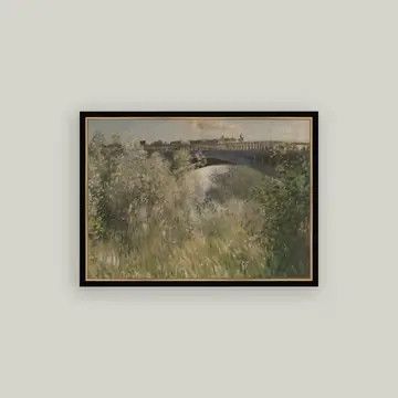 The Bridge At Argenteuil Vintage Framed Art Print