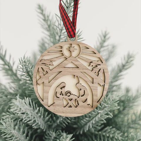 Nativity Manger Scene Christmas Ornament