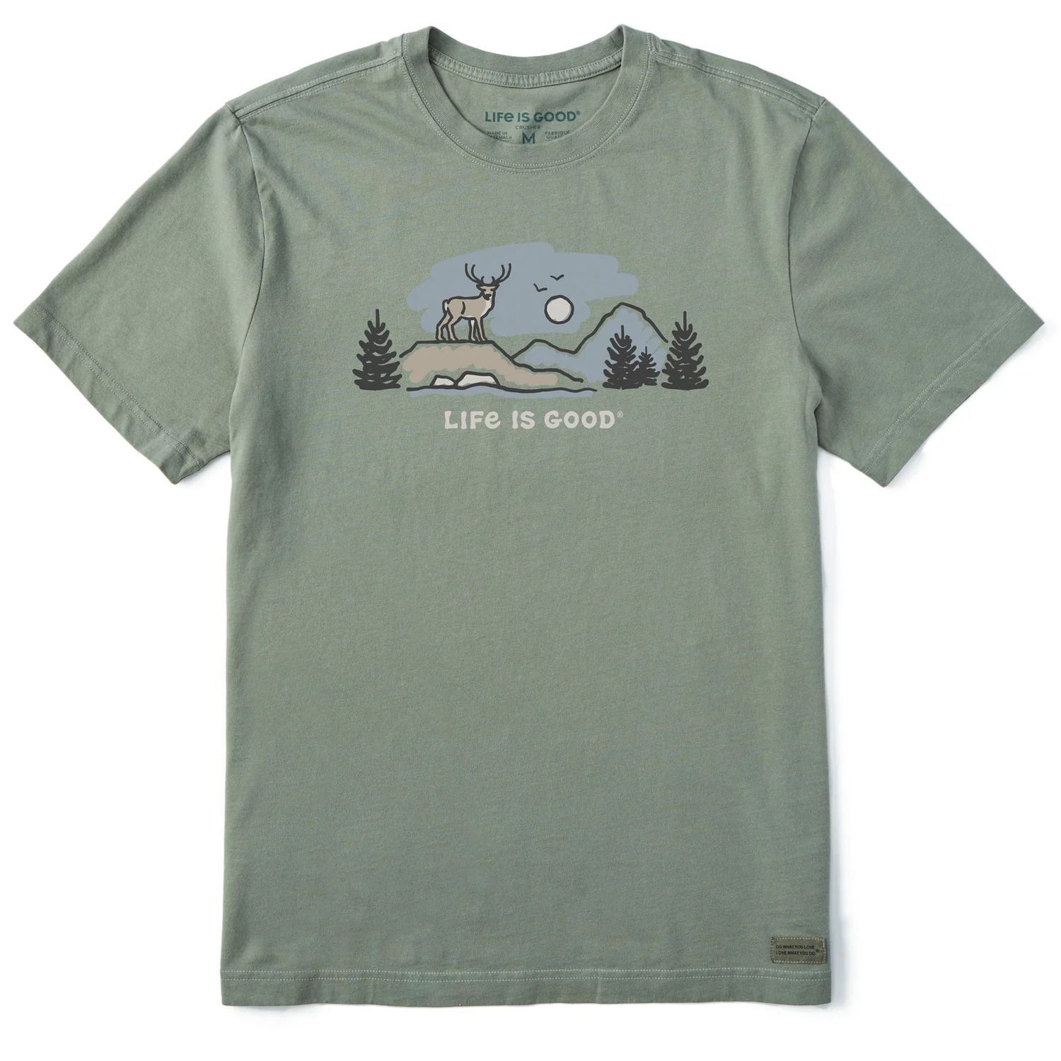 Life is Good Men’s White Tail Buck Vista Tee, Size: MD