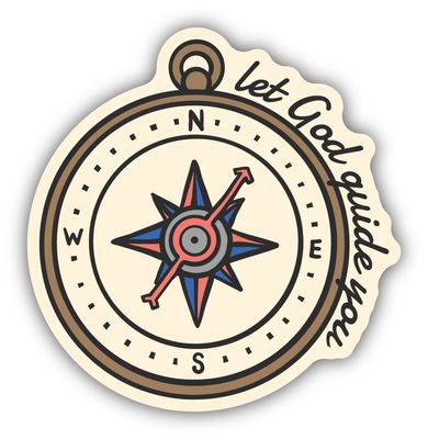 "Let God Guide You" Compass Sticker