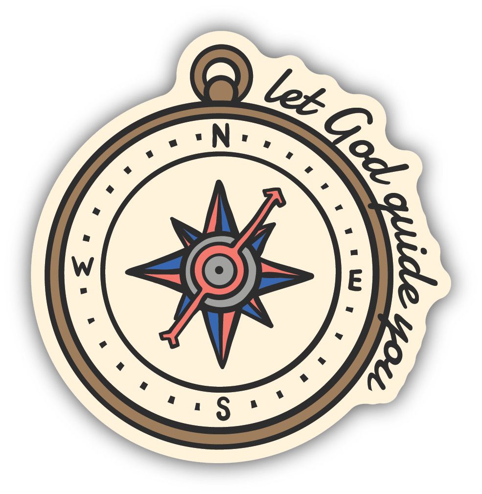 "Let God Guide You" Compass Sticker