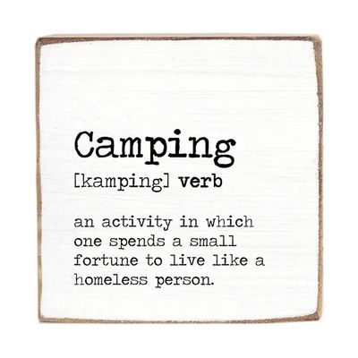 Camping Definition Block Square