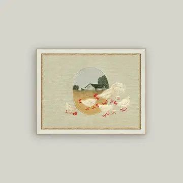 Spring Chickens | Vintage Framed Antique Style Sign 9"x7"