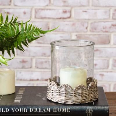Willow Base Glass Candle Holder