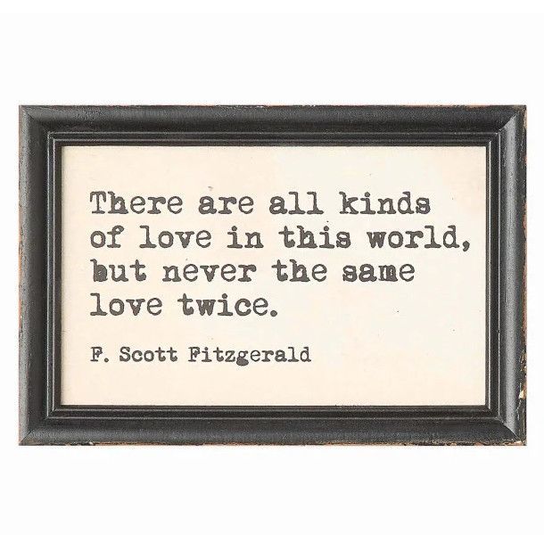 Wood Framed Wall Art - Quotes All kinds of love - F. Scott Fitzgerald