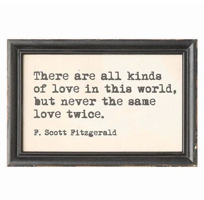 Wood Framed Wall Art - Quotes All kinds of love - F. Scott Fitzgerald