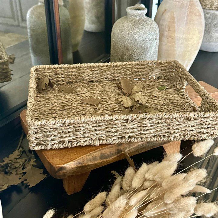 Rectangle Seagrass Tray Basket