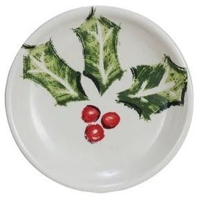 Stoneware Dish Mistletoe